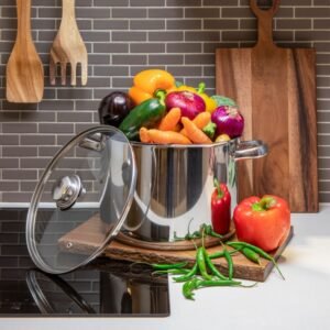 Pendeford 24cm Stainless Steel Collection Deep Stock Pot