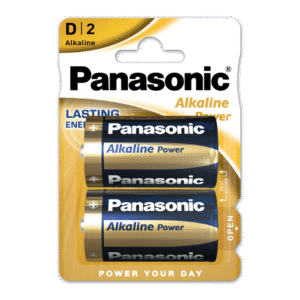 Panasonic D Cell Card of 2 Alkaline