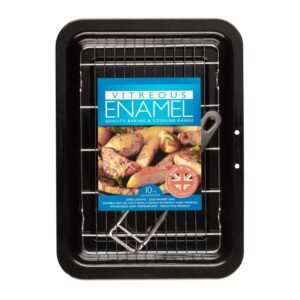 Pendeford 28 x 23cm Vitreous Enamel Bakeware Grill pan with Tray