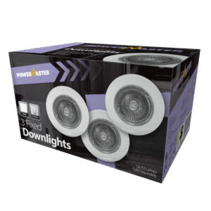 Powermaster White 3 Pack Fixed GU10 Downlights