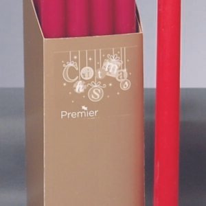 Premier Red 25cm Dinner Candles Pack 12