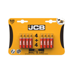 JCB AAA Zinc Batteries 4 Plus 4