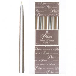 Price's Candles Pack 10 Silver Venetian 10" Candle
