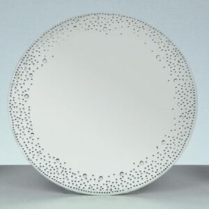 Premier 25cm Diamond Silver Mirror Crystal Round Candle Plate