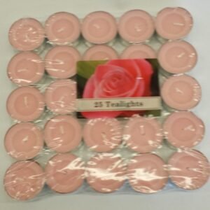 Price's Candles Rose Tealights Pack 25