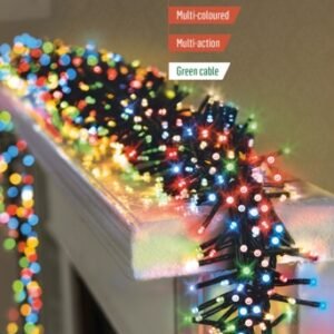 Premier Multi/Green Cable 480 LED Multi Action Supabrights Cluster Lights With Timer