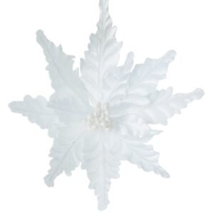 Premier 25cm White Velour Clip On Poinsettia