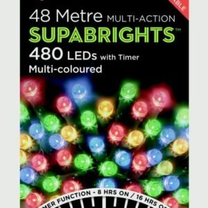 Premier Multi/Green Cable 480 LED Multi Action Supabrights With Timer
