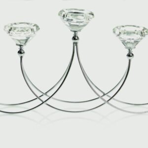 Premier 18x46 Silver Wire Quintuple Crystal Tealight Holder