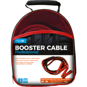 Simply Brand's 600amp x 3m Professional Jump Leads