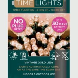 Premier Vintage Gold 24 LED Multi Action Battery Operated TIMELIGHTSâ„¢