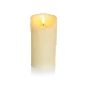 Premier 18x9cm Cream Melted Flicker Candle