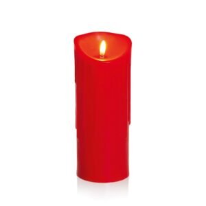 Premier 23x9cm  Red Melted Flicker Candle