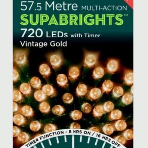 Premier Vintage Gold/Green Cable 720 LED Multi Action Supabrights With Timer