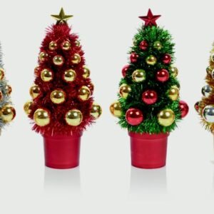 Premier 21cm Assorted Mini Tinsel Tree