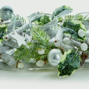 Premier Green 28 x 8cm Natural Candle Holder