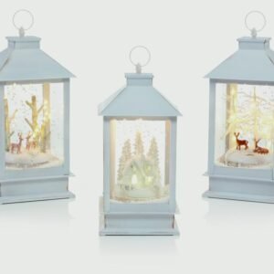Premier 32cm White Antique Snow Blowing Lantern