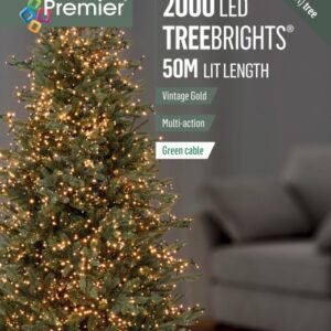Premier Vintage Gold/Green Cable 2000 LED Multi Action Treebrights With Timer