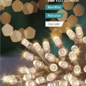 Premier Warm White/Clear Cable 100 LED Multi Action Battery Operated TIMELIGHTSâ„¢