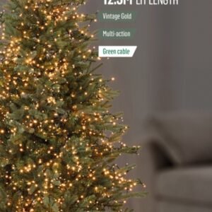 Premier Vintage Gold/Green Cable 500 LED Multi Action Treebrights With Timer