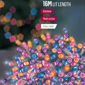 Premier Rainbow/Clear Cable 200 LED Multi Action Supabrights With Timer