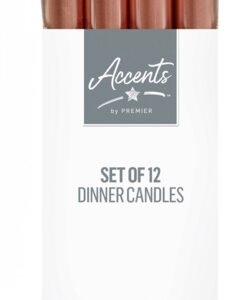Premier Rose Gold 25cm Dinner Candles Pack 12