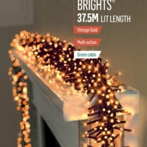 Premier Vintage Gold/Green Cable 3000 LED Multi Action Cluster Brights With Timer