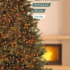 Premier Red/Vintage Gold/Green Cable 750 LED Multi Action Treebrights With Timer