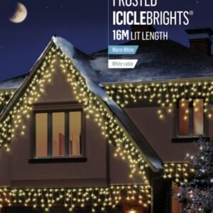 Premier Warm White Multi Action 640 LED Frosted Cap Icicles