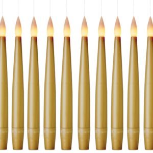 Premier Pack 10 Gold 15cm Floating Candle With Remote Control