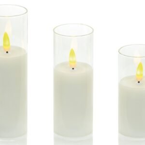 Premier Set 3 Bright Pearl Glass Cup Candle