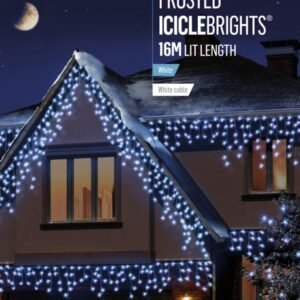 Premier White/Cable Multi Action 640 LED Frosted Cap Icicles