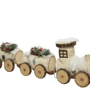 Kaemingk 58cm Foam Train with 2 Wagons Natural