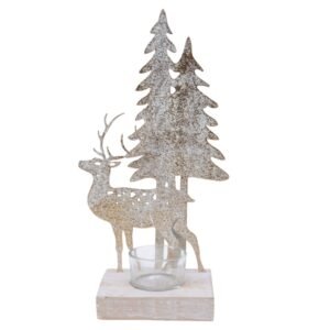 Kaemingk nan Iron Tealight Holder White/Gold