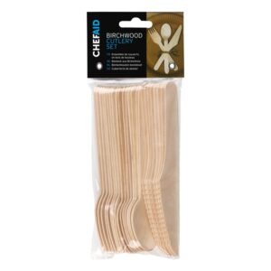 Chef Aid Pack of 24 Wooden Cutlery Assorted