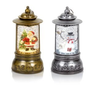 Premier 2.5cm Antique Round Lantern Santa & Snowman