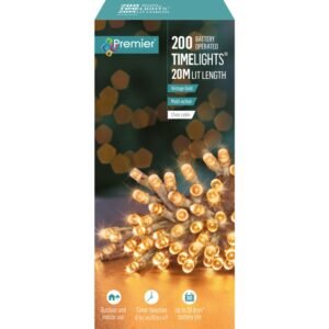 Premier Vintage Gold/Clear Cable Multi Action 200 LED Battery Operated TIMELIGHTSâ„¢