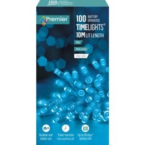 Premier Blue/Clear Cable Multi Action 100 LED Battery Operated TIMELIGHTSâ„¢