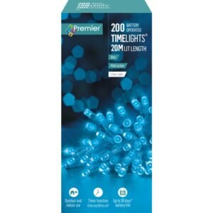Premier Blue/Clear Cable Multi Action 200 LED Battery Operated TIMELIGHTSâ„¢