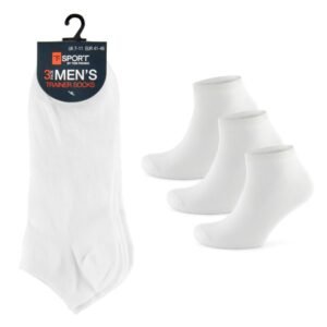 RJM Pack 3 Mens White Trainer Socks