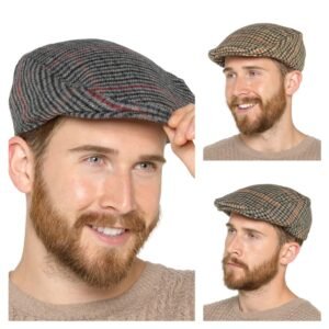 RJM nan Mens Checked Flat Cap