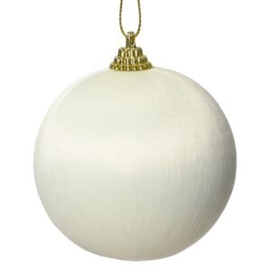 Kaemingk Wool White Foam Fabric Bauble 8cm