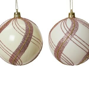 Kaemingk Wool White Shatterproof Shiny or Matt Bauble 8cm
