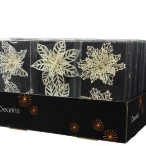 Kaemingk Winter White Flower On Clip Assorted