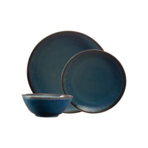 Mason Cash 12 Piece Reactive Blue Dinner Set