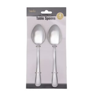 Basiks Pack 4 Stainless Steel Tablespoons