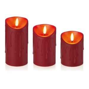 Premier nan Set 3 Red Flickabright Plastic Candles