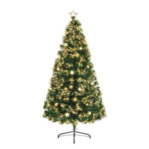 Premier 1.2m Burst Fibre Optic Tree With Gold Baubles