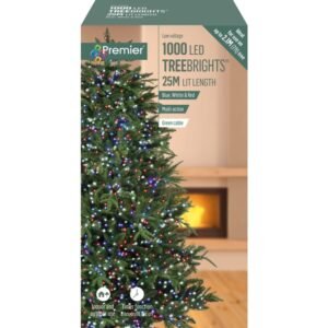 Premier Blue White Red/Green Cable 1000 LED Multi Action Treebrights With Timer