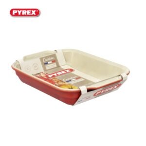 Pyrex 37 x 28cm Rectangular Roaster Red Blush